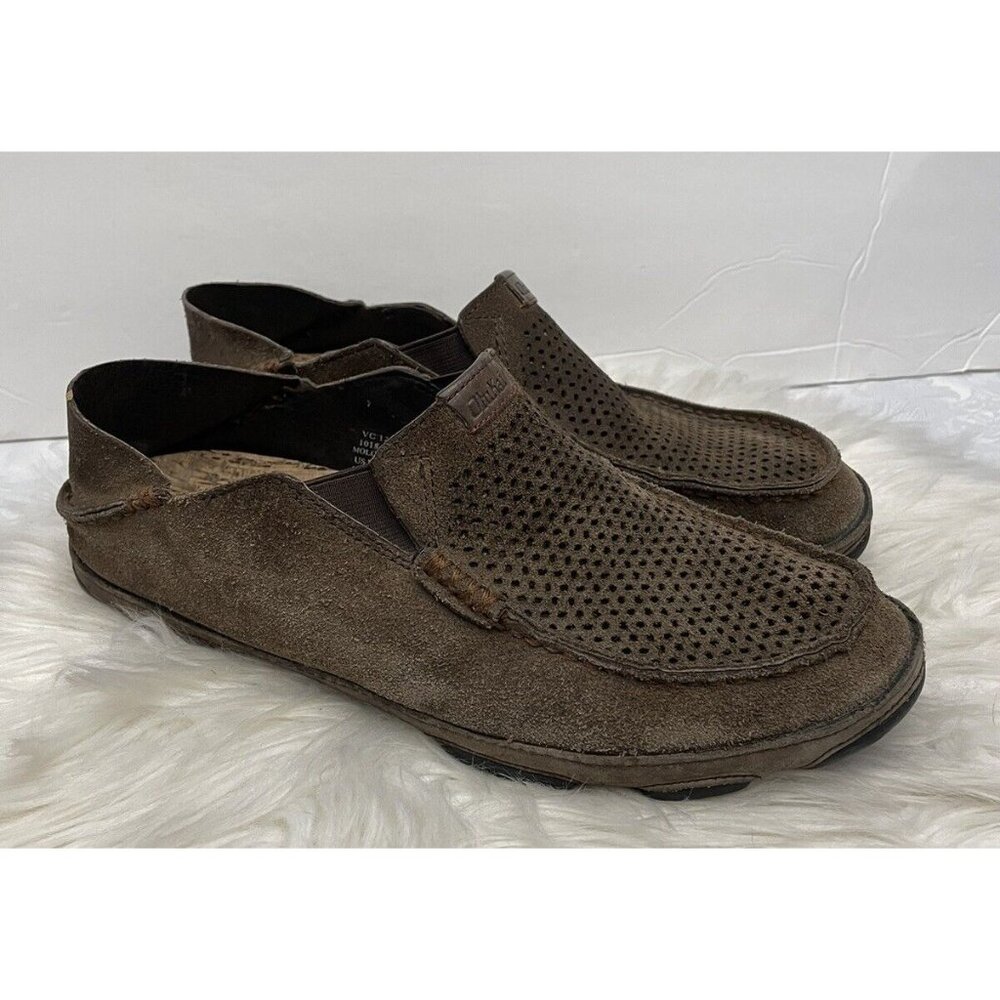 Olukai Moloa Kohana Casual Shoes Men’s Size‎ 9 Leather Slip On Loafer Brown